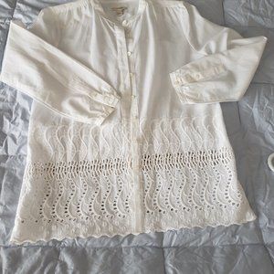 J Crew Lace Tunic Blouse Size 4.